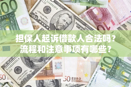 武汉担保人起诉借款人合法吗？流程和注意事项有哪些？
