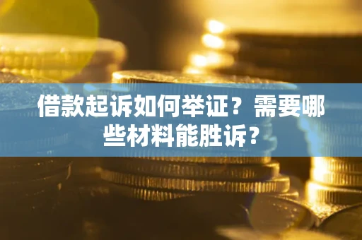 武汉借款起诉如何举证？需要哪些材料能胜诉？