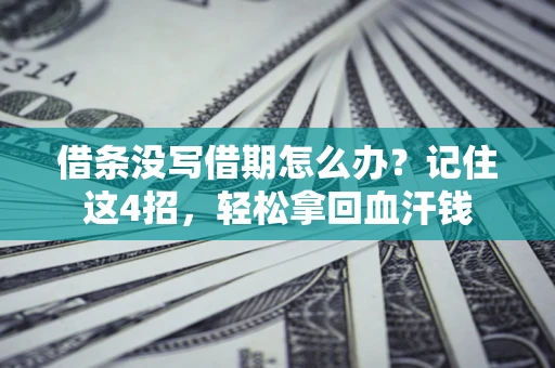 武汉借条没写借期怎么办？记住这4招，轻松拿回血汗钱